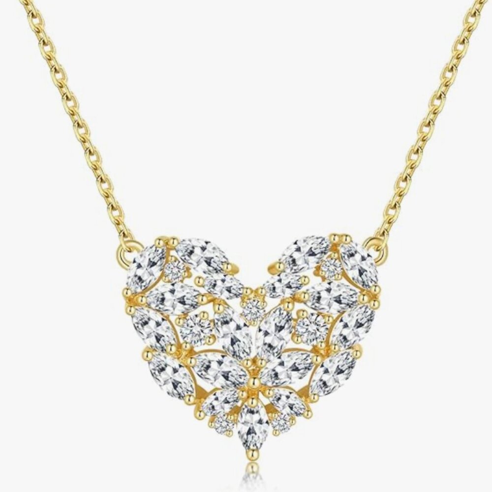 14K Gold Heart Pendant Necklace